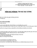 Môn học/Môđun: Tin học đại cương (Bài tập lớn số 01)