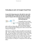 Giải pháp in mới với Google Cloud Print