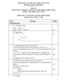 Đáp án đề thi tốt nghiệp cao đẳng nghề khóa 3 (2009-2012) - Nghề: Lập trình máy tính - Môn thi: Lý thuyết chuyên môn nghề - Mã đề thi: DA LTMT-LT20