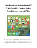 Một số thủ thuật và cách sử dụng iOS 7 mới: Spotlight, Facetime Audio, Wish List, chặn cuộc gọi/SMS...