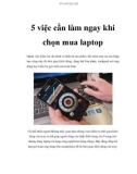 5 việc cần làm ngay khi chọn mua laptop