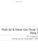 Bài giảng Thiết kế và đánh giá thuật toán: Bảng băm - TS. Lê Nguyên Khôi