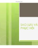 Bài giảng Cơ sở dữ liệu: Sao lưu và phục hồi - ThS. Nguyễn Ngọc Quỳnh Châu