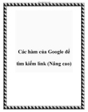 Các hàm của Google để tìm kiếm link (Nâng cao)