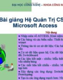 Bài giảng Hệ quản trị CSDL Microsoft Access