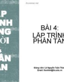 Bài giảng Lập trình đồng thời và phân tán: Bài 4 - Lê Nguyễn Tuấn Thành