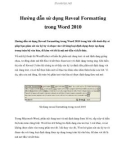 Hướng dẫn sử dụng Reveal Formatting trong Word 2010