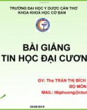 Bài giảng Tin học đại cương: Chương 3 - ThS. Trần Thị Bích Phượng