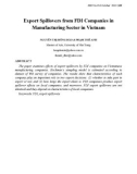 Export spillovers from FDI companies in manufacturing sector in Vietnam