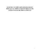 Danh mục các điều kiện kinh doanh quy định tại các thông tư quyết định của bộ, cơ quan ngang bộ theo 16 lĩnh vực