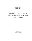 Một số mẫu hồ sơ Công ty liên doanh sản xuất nước khoáng Việt-Pháp: Phần 1