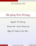 Bài giảng Kinh tế lượng: Chương 6 - Nguyễn Thị Nhung (ĐH Thăng Long)