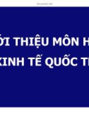 Bài giảng Giới thiệu môn học kinh tế quốc tế