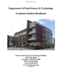 Department of Food Science & Technology Graduate Student Handbook