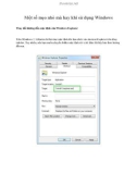 Một số mẹo nhỏ mà hay khi sử dụng Windows