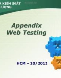 Bài giảng Đảm bảo và kiểm soát chất lượng phần mềm: Appendix Web Testing - Nguyễn Mạnh Tuấn