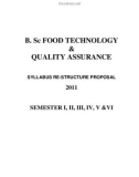 B. Sc FOOD TECHNOLOGY & QUALITY ASSURANCE SYLLABUS RE-STRUCTURE PROPOSAL 2011