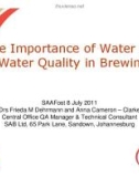 The Importance of Water and Water Quality in Brewing