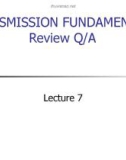 Lecture Wireless and mobile computing – Chapter 7: Transmission Fundamentals Review Q/A