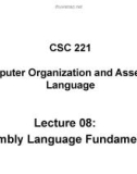 Lecture Computer organization and assembly language - Lecture 08: Assembly Language Fundamentals