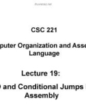 Lecture Computer organization and assembly language - Lecture 19: I/O and Conditional Jumps in Assembly