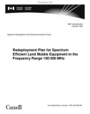 Redeployment Plan for Spectrum Efficient Land Mobile Equipment in the Frequency Range 100-500 MHz