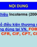 Bài giảng Chứng chỉ xuất khẩu - Bài 1: Incoterms