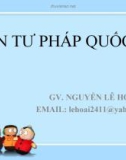 Bài giảng Tư pháp quốc tế - Nguyễn Lê Hoài