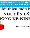 Bài giảng Nguyên lý thống kê kinh tế: Chương 1 - ThS. Huỳnh Huy Hạnh