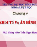 Bài giảng Luật tố tụng hình sự: Chương 5 - ThS. Trần Ngọc Hưng