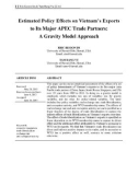 Estimated policy effects on Vietnam's exports to its major APEC trade partners: A gravity model approach