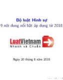 Bộ luật hình sự: 9 nội dung áp dụng từ 2018