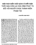 Biện pháp miễn chấp hành có điều kiện thời hạn còn lại của hình phạt tù đối với người chưa thành niên phạm tội