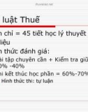 Bài giảng Pháp luật thuế