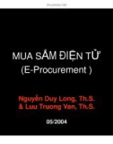 MUA SẮM ĐIỆN TỬ (E-Procurement )