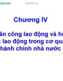 Chương IV Phân công lao động và hợp tác lao động trong cơ quan hành chính nhà nước