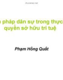 Bài giảng Biện pháp dân sự trong thực thi quyền sở hữu trí tuệ - Phạm Hồng Quất