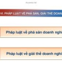 Bài giảng Luật kinh doanh (Cao Thùy Dương) - Chương 6 Pháp luật về phá sản, giải thể doanh nghiệp