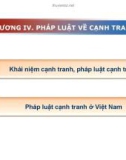 Bài giảng Luật kinh doanh (Cao Thùy Dương) - Chương 4 Pháp luật về cạnh tranh