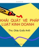 Khái quát về pháp luật kinh doanh - TS Châu Quốc An