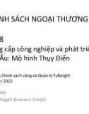 Bài giảng Chính sách ngoại thương: Bài 8 - Nâng cấp công nghiệp và phát triển ở Bắc Âu (Mô hình Thụy Điển)