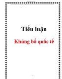 Tiểu luận: Khủng bố Quốc tếTiểu luậnKhủng bố quốc tế-1-.Nhóm 10 _ Đề tài : Khủng bố Quốc tếMỞ ĐẦUNhắc đến những vấn đề toàn cầu, có thể thấy một vấn nạn đang ngày càng trở nên nghiêm trọng, đó là tội phạm quốc tế, mà điển hình là chủ ngh