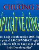 Bài giảng hay về luật kinh doanh - Trường ĐH Công Nghiệp Tp.HCM - Chương 2 Pháp luật về công ty hợp danh