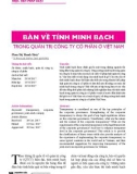 Bàn về tính minh bạch trong quản trị công ty cổ phần ở Việt Nam