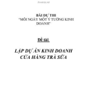 Tiểu luận về Lập dự án kinh doanh cửa hàng trà sữa