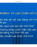 KIỂM ĐỊNH VÀ LỰA CHỌN MÔ HÌNH