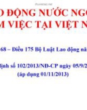 Bài giảng về Lao động nước ngoài làm việc tại Việt Nam (Điều 168 - 175 Bộ luật Lao động 2012)