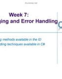 Week 7: Debugging and Error Handling