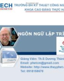 Bài giảng Ngôn ngữ lập trình Java - Th.S Dương Thành Phết