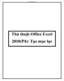 Thủ thuật về Office Excel 2010